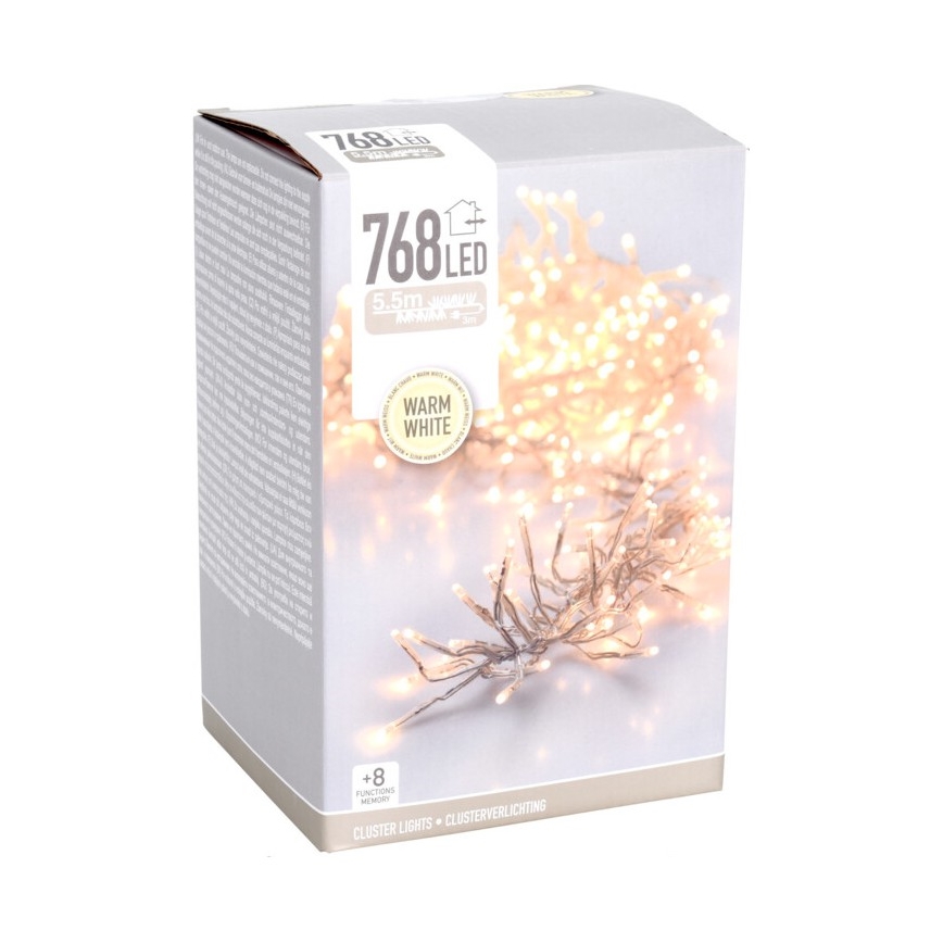 LED spoljašnji božićni niz 768xLED/230V/8 funkcija 8,5 m IP44 topla bela