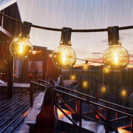 LED spoljašnji dekorativni lanac 20xE12/1W/230V 20 m IP65 crni