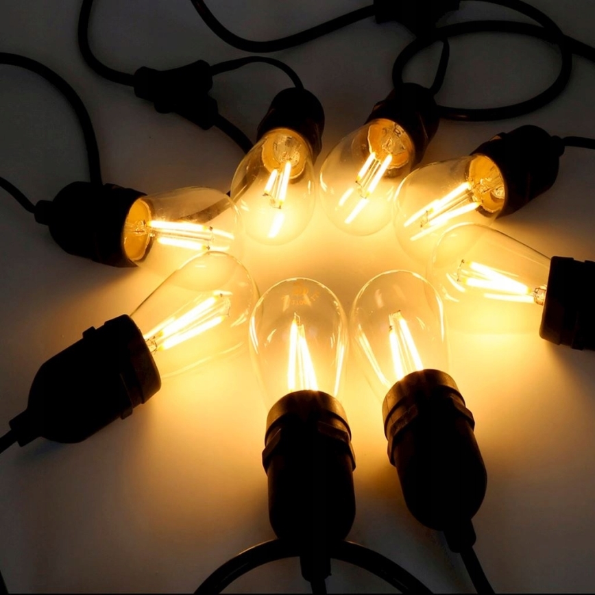 LED spoljašnji dekorativni lanac 20xE27/1W/230V 11,44 m IP44 crni