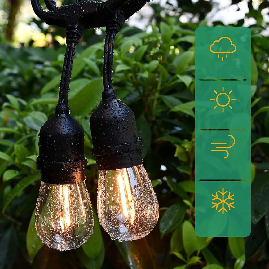 LED spoljašnji dekorativni niz 15xE27/1W/230V 15,94 m IP44 crna