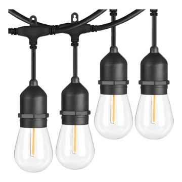 LED spoljašnji dekorativni niz 20xE27/1W/230V 20 m IP65 crni