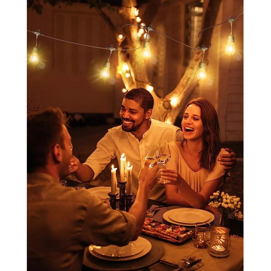 LED spoljašnji dekorativni niz BAJA ST64 20xE27/1W/230V 10,9m IP44 topla bela