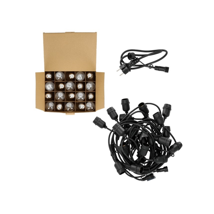 LED spoljašnji dekorativni niz BAJA ST64 20xE27/1W/230V 10,9m IP44 topla bela