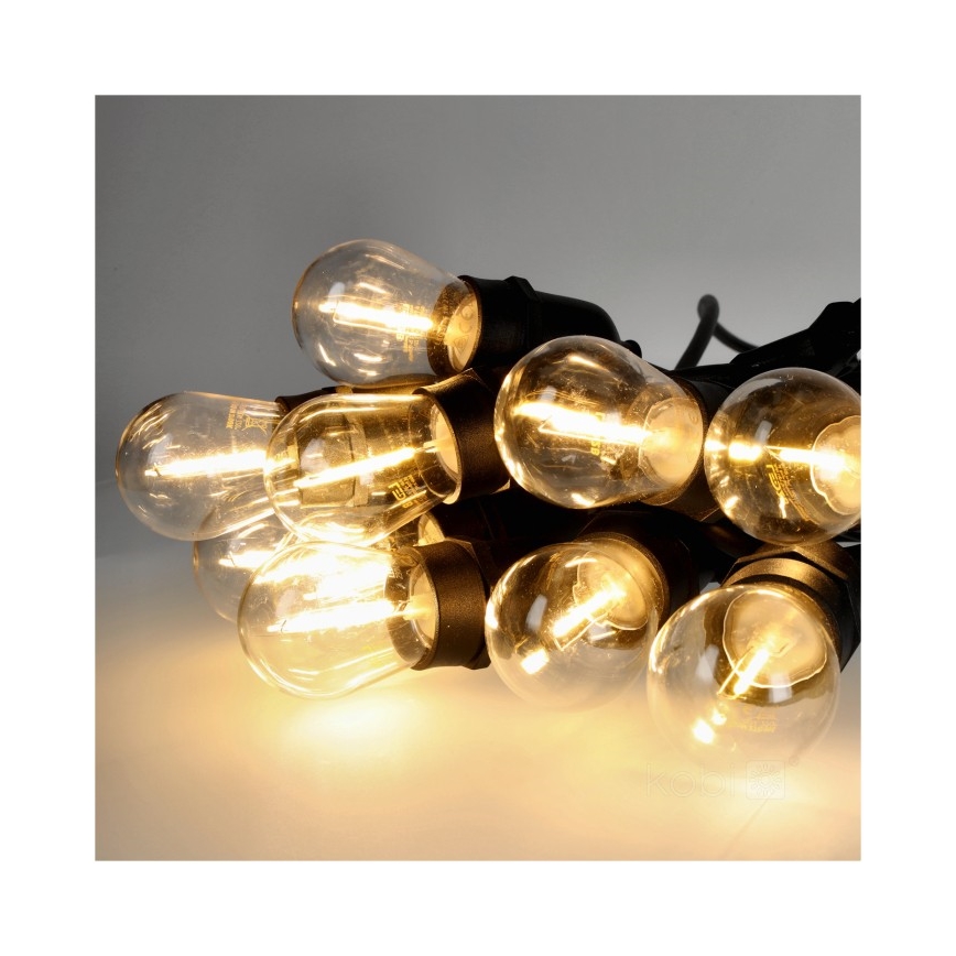 LED spoljašnji dekorativni niz BAJA ST64 20xE27/1W/230V 20,9m IP44 toplo belo svetlo