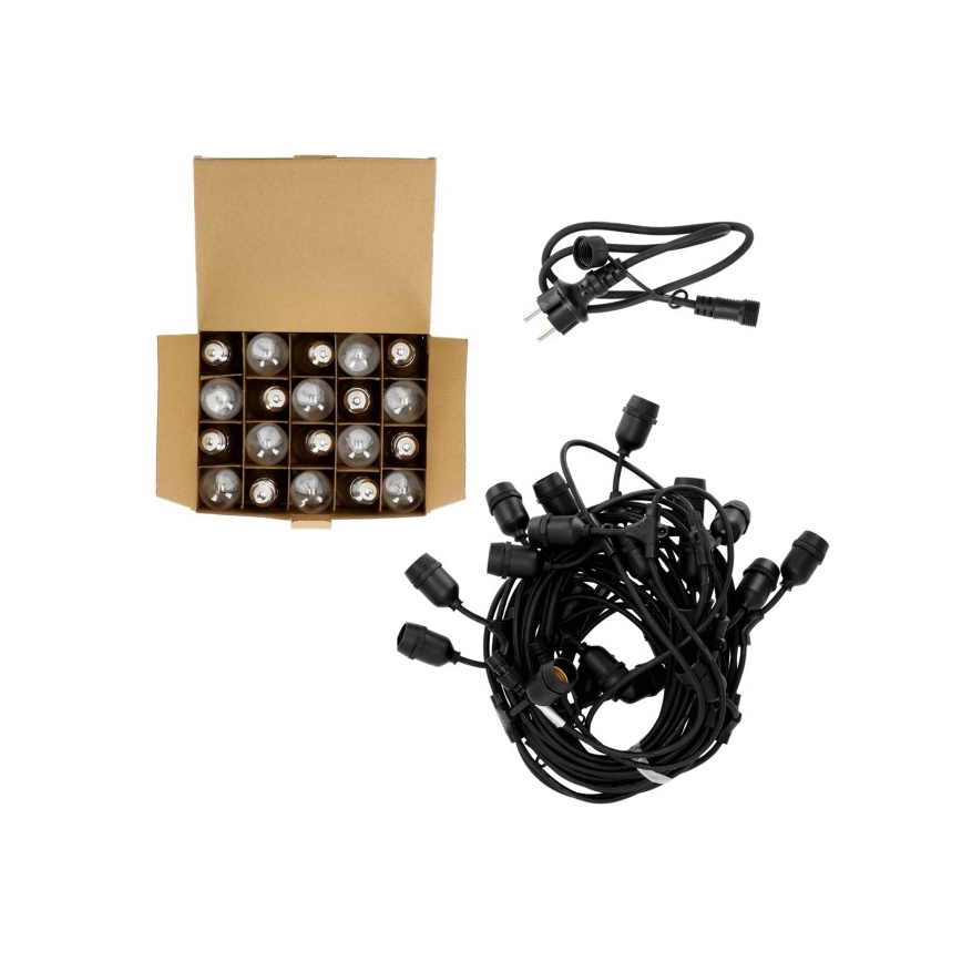 LED spoljašnji dekorativni niz BAJA ST64 20xE27/1W/230V 20,9m IP44 toplo belo svetlo