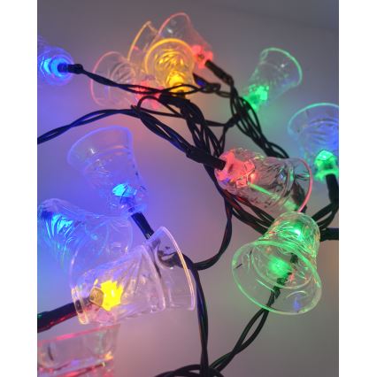 LED spoljašnji lanac lampica 20xLED/2xAA 2,2 m IP44 višebojni zvončići