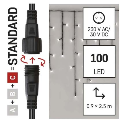 LED spoljašnji niz 100xLED/2,5x0,9m IP44 hladno bela