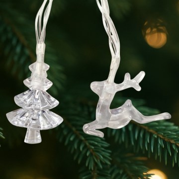 LED spoljašnji niz 20xLED/2xAA, 2,2 m, IP44, višebojni — jelke i sobovi