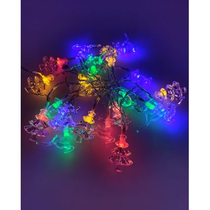 LED spoljašnji niz 20xLED/2xAA, 2,2 m, IP44, višebojni — jelke i sobovi