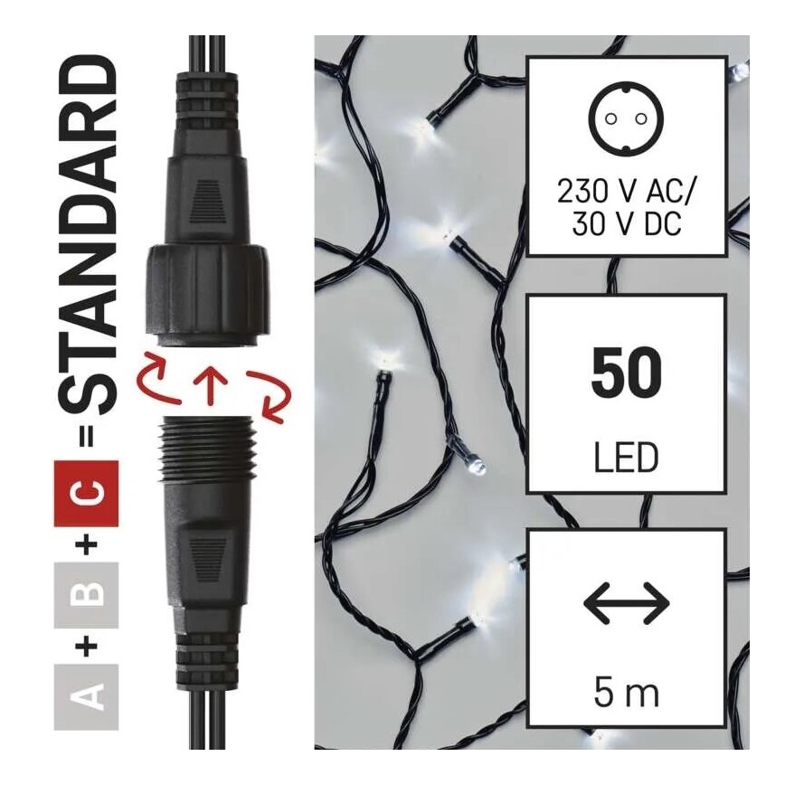 LED spoljašnji niz 50xLED/5m IP44 hladna bela