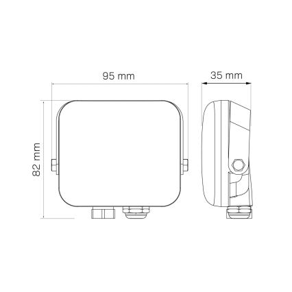 LED spoljašnji reflektor MILKY LED/10W/230V 4000K IP65 crna
