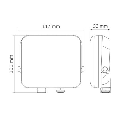 LED spoljašnji reflektor MILKY LED/20W/230V 4000K IP65 crna