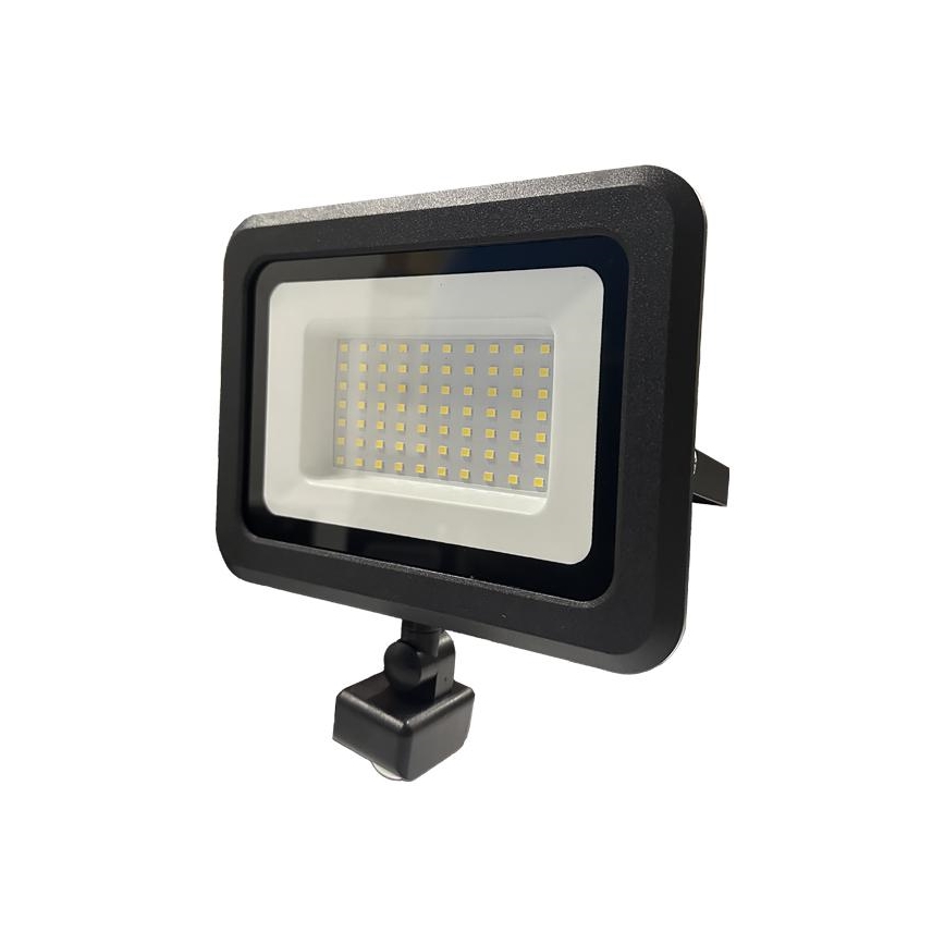 LED spoljašnji reflektor sa senzorom LED/50W/230V 4000K IP44 crna