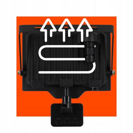 LED spoljni reflektor sa senzorom pokreta i sumraka LED/50W/230V 4500K IP65 crna