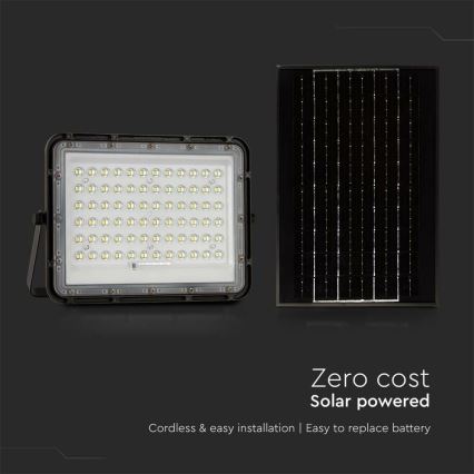 LED Spoljašnji prigušiva solarni reflektor LED/15W/3,2V IP65 4000K 12000 mAh crna + daljinski upravljač