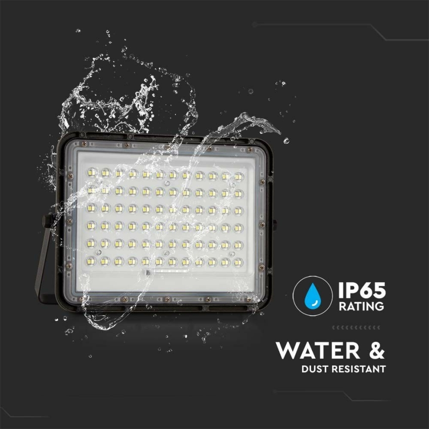 LED Spoljašnji prigušiva solarni reflektor LED/15W/3,2V IP65 4000K 12000 mAh crna + daljinski upravljač