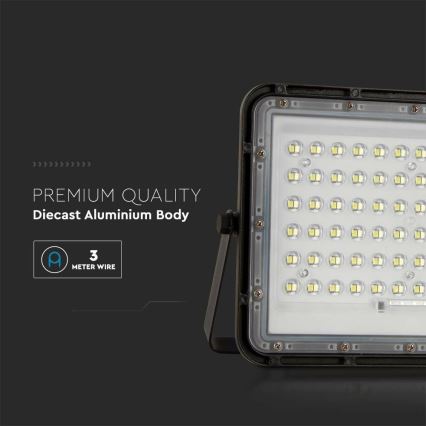 LED Spoljašnji prigušiva solarni reflektor LED/15W/3,2V IP65 4000K 12000 mAh crna + daljinski upravljač