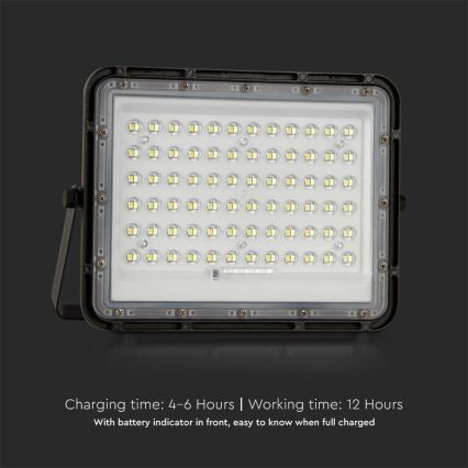 LED Spoljašnji prigušiva solarni reflektor LED/15W/3,2V IP65 4000K 12000 mAh crna + daljinski upravljač