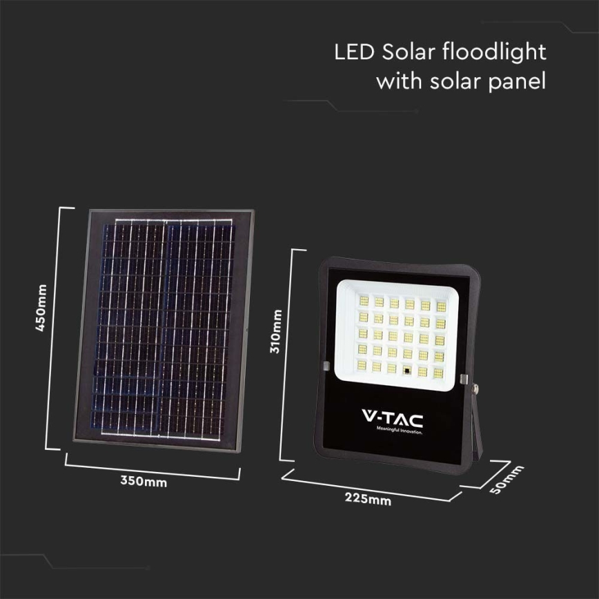 LED solarni reflektor za spoljašnju upotrebu LED/20W/3,2V 6400K IP65 15000 mAh sa daljinskim upravljačem