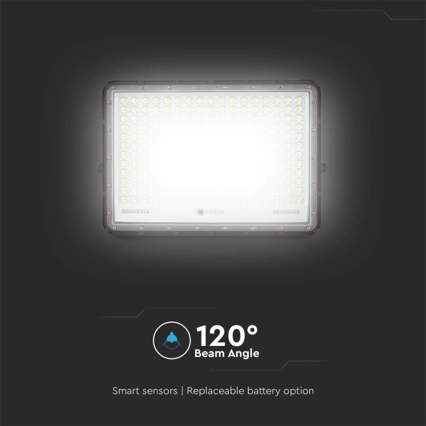 LED solarni reflektor za spoljašnju upotrebu LED/30W/3,2V 4000K crni IP65 20000 mAh + daljinski upravljač