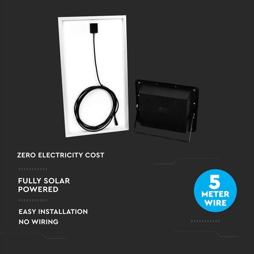 LED spoljašnji solarni reflektor LED/40W/10V IP65 6000K 20000 mAh + daljinski upravljač
