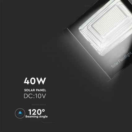 LED spoljašnji solarni reflektor LED/40W/10V IP65 6000K 20000 mAh + daljinski upravljač