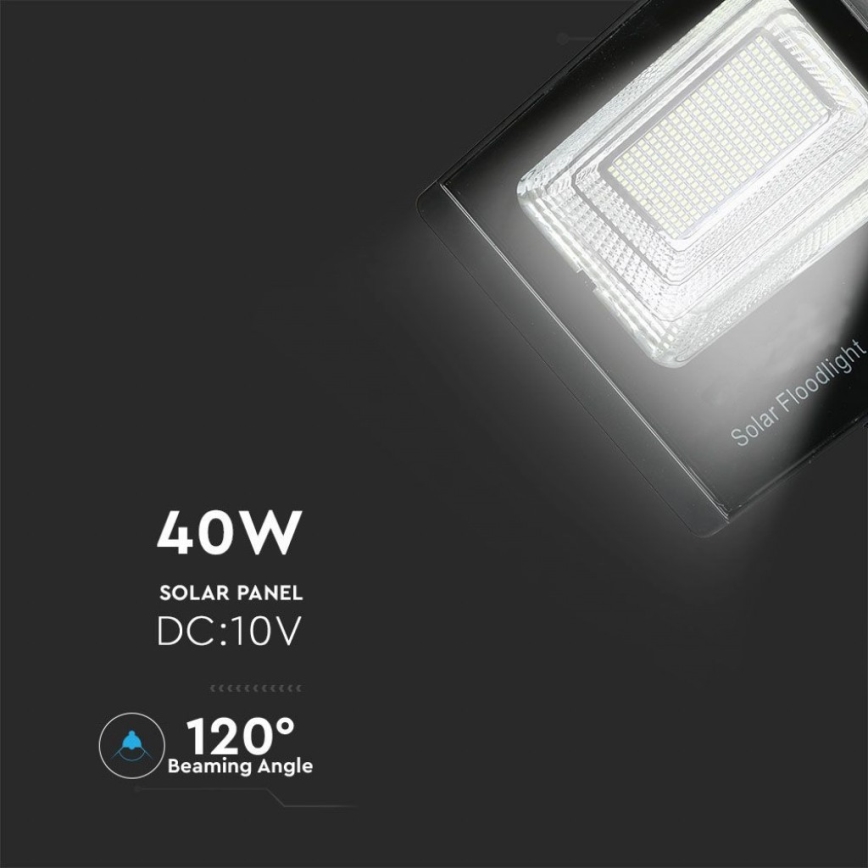 LED spoljašnji solarni reflektor LED/40W/10V IP65 6000K 20000 mAh + daljinski upravljač