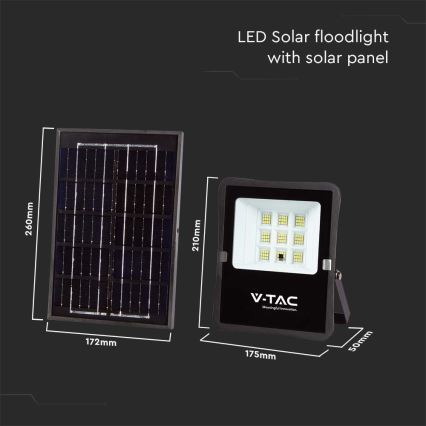 LED Spoljni solarni reflektor LED/6W/3,2V 4000K IP65 5000 mAh + daljinski upravljač
