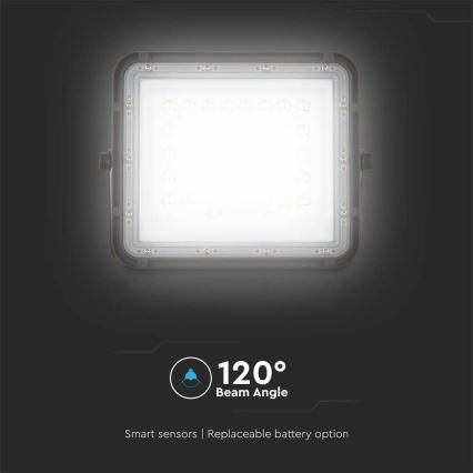 LED spoljni prigušiva solarni reflektor LED/6W/3,2V IP65 4000K 5000 mAh crni + daljinski upravljač