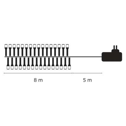 LED spoljašnji svetlosni niz 80xLED/13m IP44 topla bela