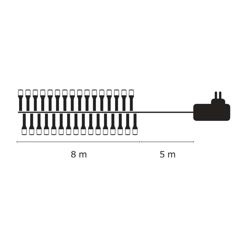 LED spoljašnji svetlosni niz 80xLED/13m IP44 topla bela