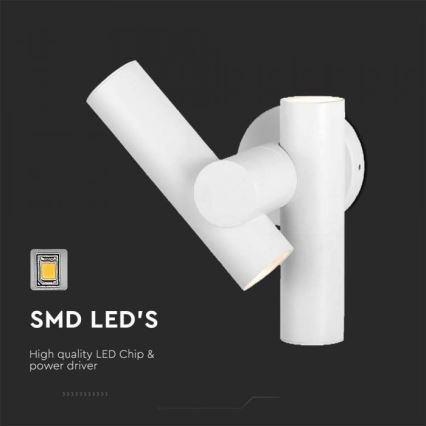 LED spoljašnje zidno fleksibilno spot svetlo 2xLED/3W/230V 3000K IP44 belo