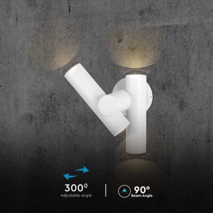 LED spoljašnje zidno fleksibilno spot svetlo 2xLED/3W/230V 3000K IP44 belo