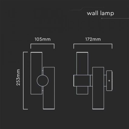 LED spoljašnje zidno fleksibilno spot svetlo 2xLED/3W/230V 3000K IP44 belo
