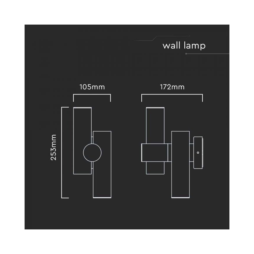 LED spoljašnje zidno fleksibilno spot svetlo 2xLED/3W/230V 3000K IP44 belo