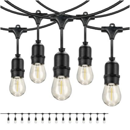 LED spoljna dekorativna girlanda BAJA ST64 15xE27/1W/230V 15,9m IP44 topla bela