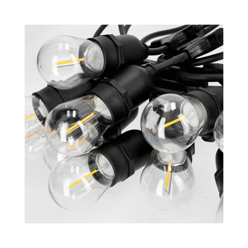 LED spoljna dekorativna girlanda BAJA ST64 15xE27/1W/230V 15,9m IP44 topla bela