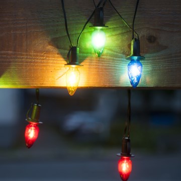 LED spoljna girlanda CONE FILAMENT 20xE10 19m višebojna/topla bela IP44, Proizvedeno u EU