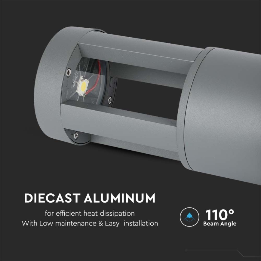 LED spoljna lampa LED/10W/230V 25cm 3000K IP65 siva