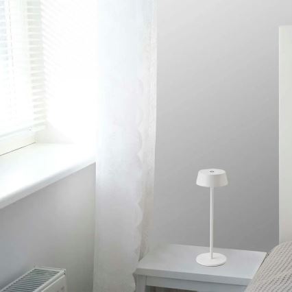 LED spoljašnja prigušiva stona lampa na dodir, punjiva, LED/2W/5V 4400 mAh IP54, bela