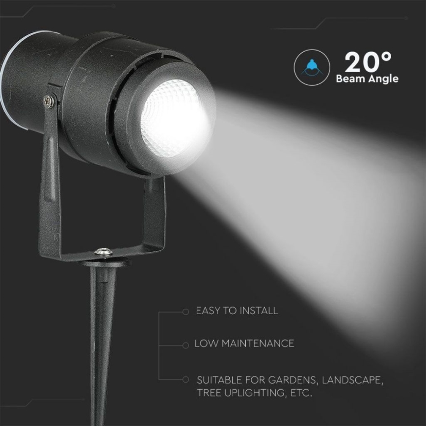LED Spoljna svetiljka LED/12W/100-240V IP65 4000K crna