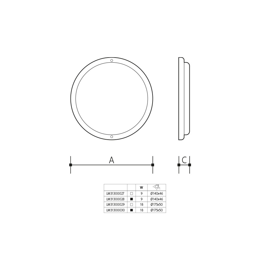 LED spoljna zidna svetiljka LED/18W/230V IP54 crna