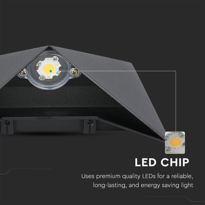 LED spoljna zidna svetiljka LED/5W/230V 3000K IP65 crna