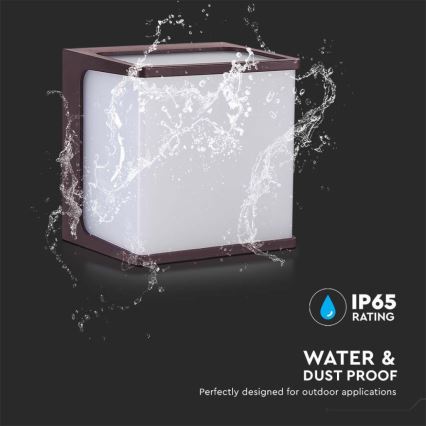 LED spoljna zidna svetiljka LED/8W/230V IP65 3000K braon