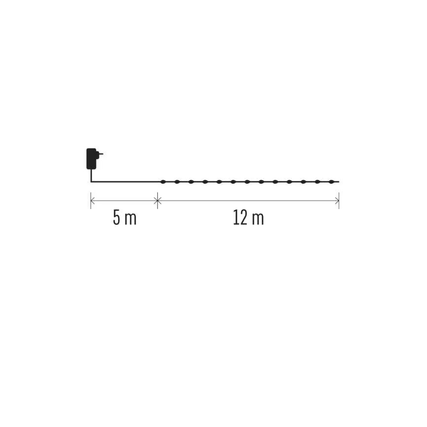 LED spoljni božićni lanac 120xLED/17m IP44 topla bela