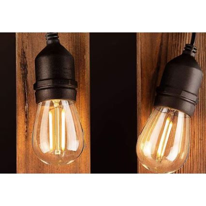LED spoljni dekorativni lanac 10xE27/1W/230V 10 m IP65 crni