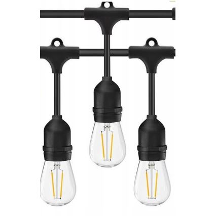 LED spoljni dekorativni lanac 10xE27/1W/230V 10 m IP65 crni