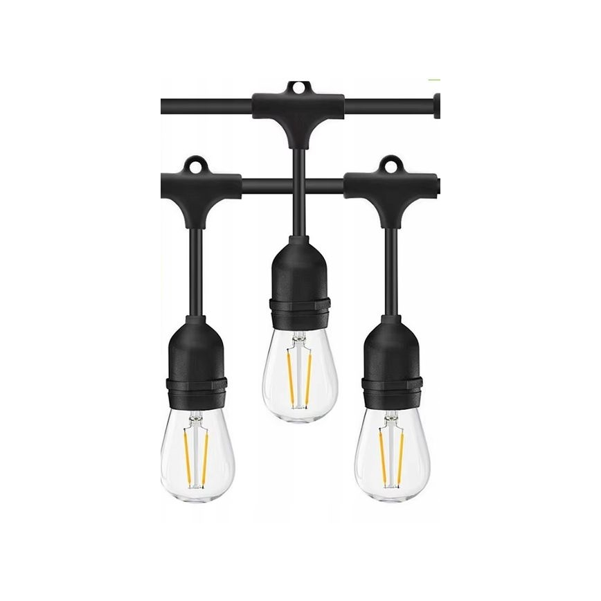 LED spoljni dekorativni lanac 10xE27/1W/230V 10 m IP65 crni
