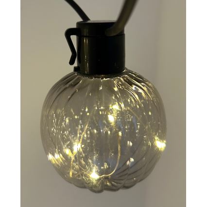 LED spoljni dekorativni lanac 10xLED/0,15W/230V 6,8 m IP44 crna/dimna