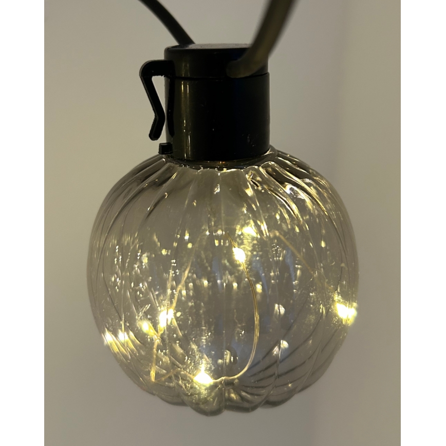 LED spoljni dekorativni lanac 10xLED/0,15W/230V 6,8 m IP44 crna/dimna
